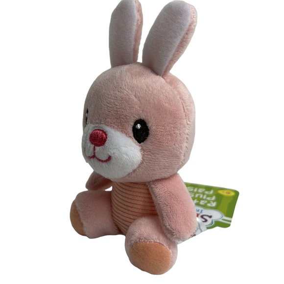 Spark Create Imagine Plush Rattle Pals Bunny Rabbit Stuffed Animal 4" Lovey Pink - Picture 4 of 12